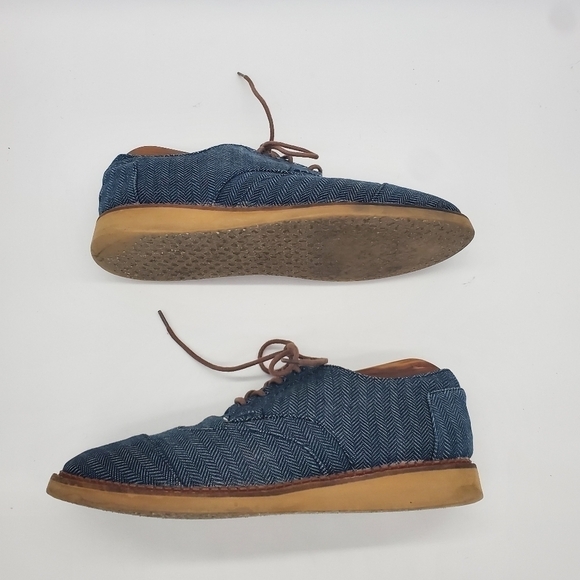 Toms Denim Wingtip Oxfords Men’s Size 8.5M Shoes - Picture 9 of 15